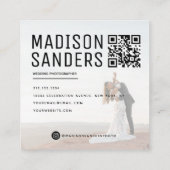 Moderne minimalistische professionele foto vierkante visitekaartje (Achterkant)