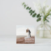 Moderne minimalistische professionele foto vierkante visitekaartje (Staand voorkant)