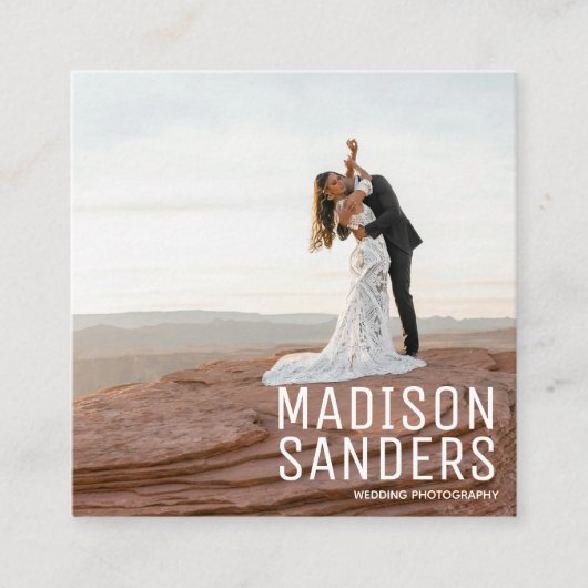 Moderne minimalistische professionele foto vierkante visitekaartje (Voorkant)