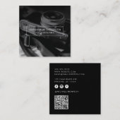 Moderne, minimalistische professionele fotograaf vierkante visitekaartje (Voorkant / Achterkant)
