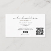 Moderne, minimalistische professionele fotograaf visitekaartje (Achterkant)