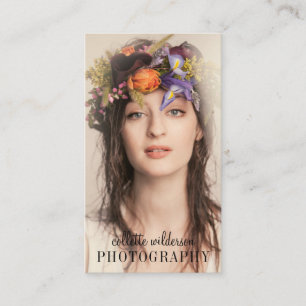 Moderne, minimalistische professionele fotograaf visitekaartje