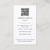 Moderne minimalistische professionele fotografie j visitekaartje (Achterkant)