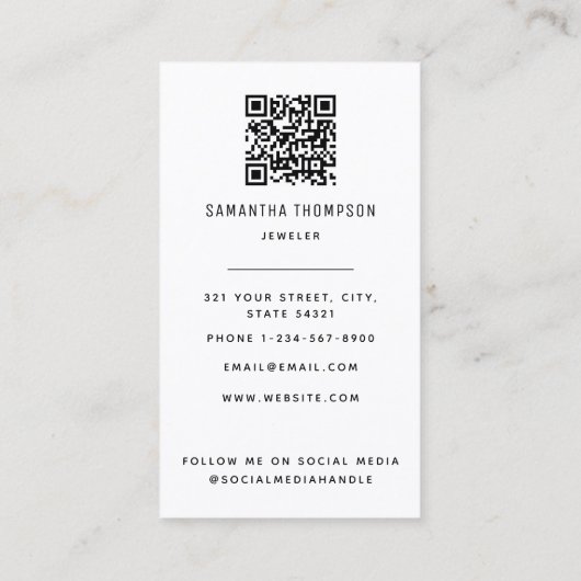 Moderne minimalistische professionele fotografie j visitekaartje (Achterkant)