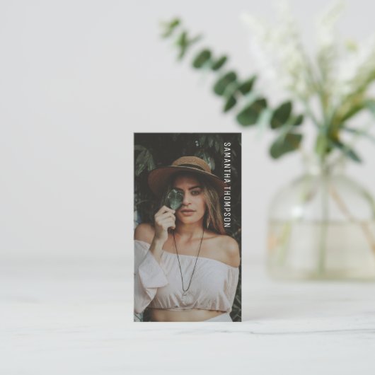 Moderne minimalistische professionele fotografie visitekaartje (Staand voorkant)