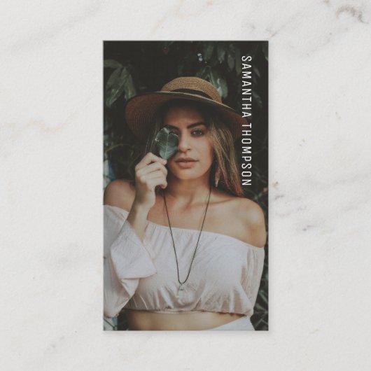 Moderne minimalistische professionele fotografie visitekaartje (Voorkant)