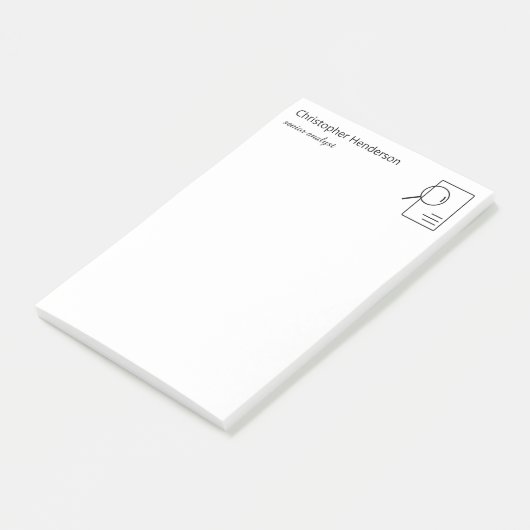 Moderne minimalistische professionele gepersonalis post-it® notes (Schuin)