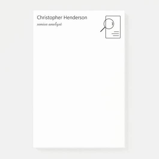 Moderne minimalistische professionele gepersonalis post-it® notes (Voorkant)