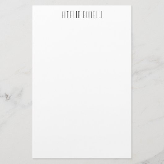 Moderne Minimalistische Professionele Gewone Stand Briefpapier (Voorkant)