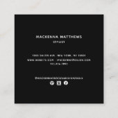 Moderne, minimalistische, professionele haarstijlf vierkante visitekaartje (Achterkant)