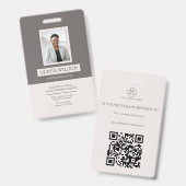 Moderne minimalistische professionele ID Badge (Front & Back)