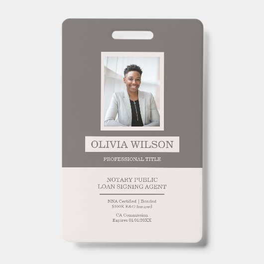 Moderne minimalistische professionele ID Badge (Front)