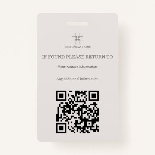 Moderne minimalistische professionele ID Badge (Achterkant)