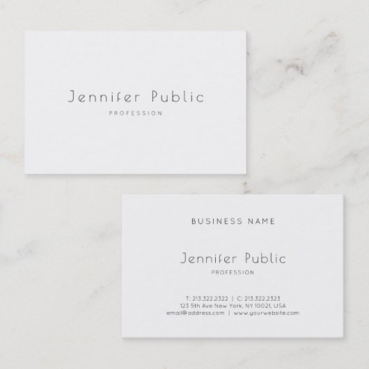 Moderne, minimalistische professionele legant Plai Visitekaartje (Voorkant / Achterkant)