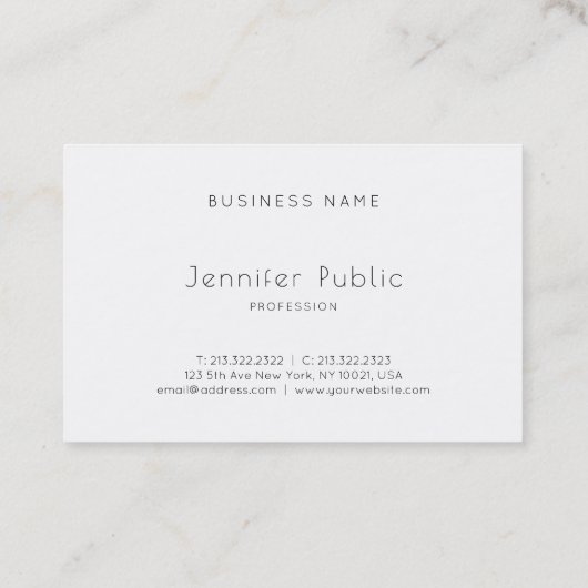 Moderne, minimalistische professionele legant Plai Visitekaartje (Achterkant)