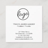 Moderne minimalistische professionele Logo Eenvoud Vierkante Visitekaartje (Achterkant)