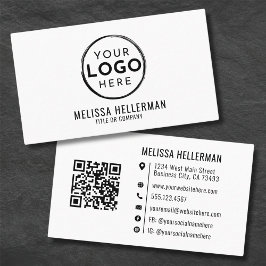 Moderne minimalistische professionele Logo QR-code Visitekaartje
