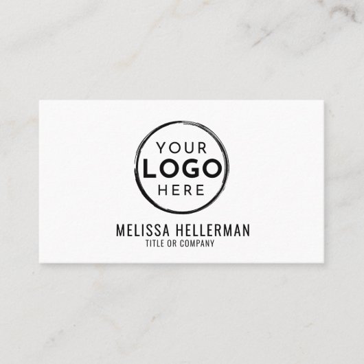 Moderne minimalistische professionele Logo QR-code Visitekaartje (Voorkant)