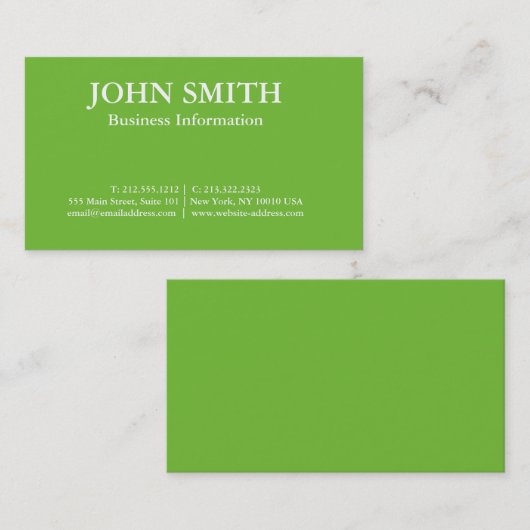 Moderne minimalistische professionele loper groen visitekaartje (Voorkant / Achterkant)