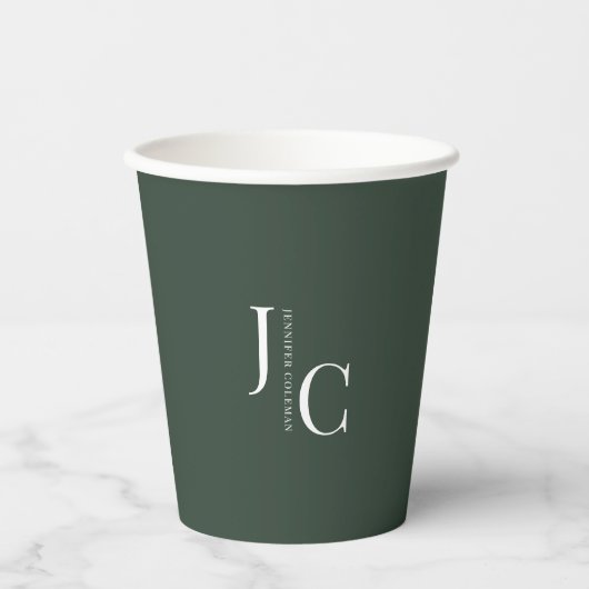 Moderne minimalistische professionele monogram don papieren bekers (Voorkant)