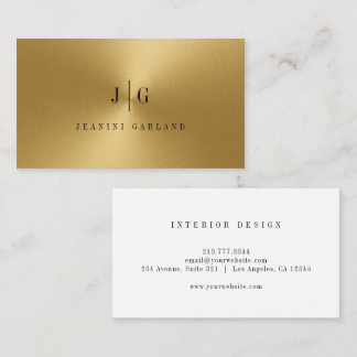 Moderne Minimalistische Professionele Monogram Gou Visitekaartje