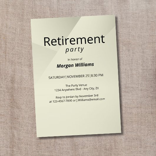 Moderne minimalistische professionele pensioenpart kaart
