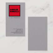 Moderne minimalistische professionele Premium Grey Visitekaartje (Voorkant / Achterkant)