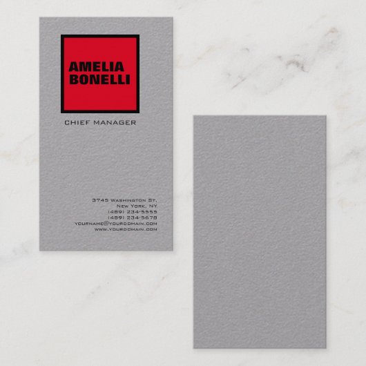 Moderne minimalistische professionele Premium Grey Visitekaartje (Voorkant / Achterkant)