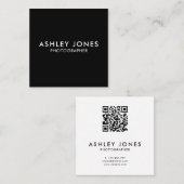 Moderne minimalistische professionele QR-code Vierkante Visitekaartje (Voorkant / Achterkant)