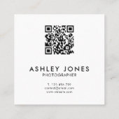 Moderne minimalistische professionele QR-code Vierkante Visitekaartje (Achterkant)