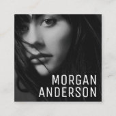 Moderne minimalistische professionele QR-fotoCODE Vierkante Visitekaartje (Voorkant)