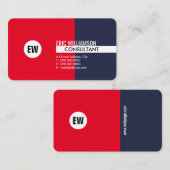 Moderne, minimalistische professionele rood en ind visitekaartje (Voorkant / Achterkant)