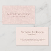 Moderne, minimalistische professionele roze houtko visitekaartje (Voorkant / Achterkant)