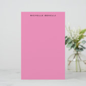 Moderne Minimalistische Professionele Roze Vrouwel Briefpapier (Staand voorkant)