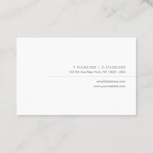 Moderne minimalistische professionele Sjabloon Visitekaartje (Achterkant)