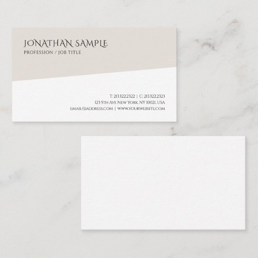 Moderne minimalistische professionele Sjabloon Visitekaartje (Voorkant / Achterkant)