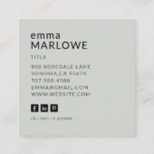 Moderne minimalistische professionele stijlvolle f vierkante visitekaartje (Achterkant)