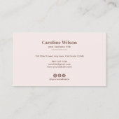 Moderne minimalistische professionele terracotta f visitekaartje (Achterkant)