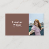 Moderne minimalistische professionele terracotta f visitekaartje (Voorkant)