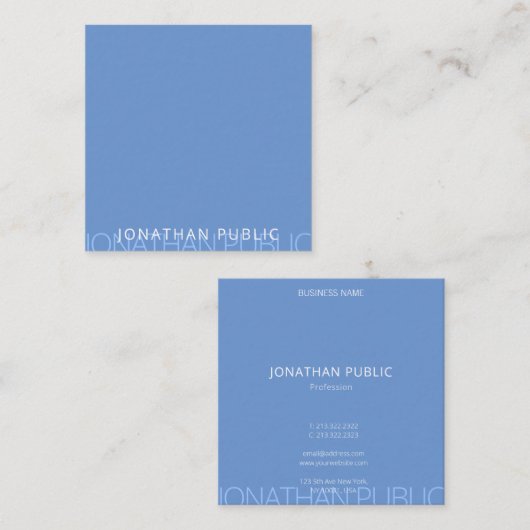 Moderne minimalistische professionele trendy Sjabl Vierkante Visitekaartje (Voorkant / Achterkant)