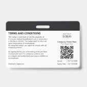 Moderne minimalistische professionele werknemer ID Badge (Achterkant)