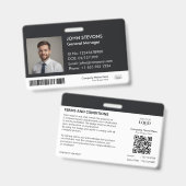 Moderne minimalistische professionele werknemer ID Badge (Voor- en achterkant)