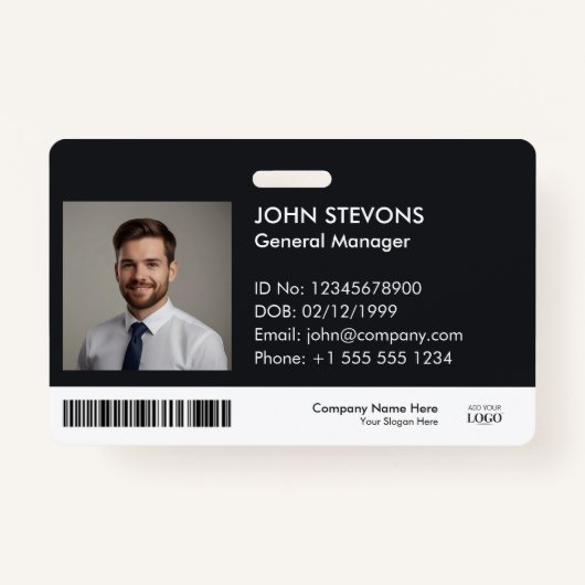 Moderne minimalistische professionele werknemer ID Badge (Voorkant)
