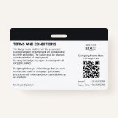 Moderne minimalistische professionele werknemer ID Badge (Achterkant)