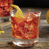 Moderne minimalistische proost op liefde bruiloft  whisky glas