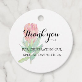 Moderne Minimalistische Protea Botanische Trouwdag Bedankjes Labels