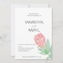 Moderne Minimalistische Protea Botanische Trouwdag