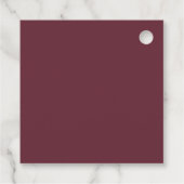 Moderne Minimalistische Pruim Bruiloft Borrel Bedankjes Labels (Achterkant)