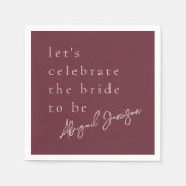 Moderne Minimalistische Pruim Bruiloft Feest Servet (Voorkant)