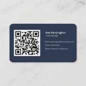 Moderne Minimalistische QR-code Aangepast Visitekaartje (Achterkant)